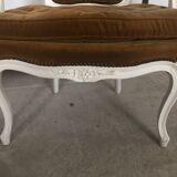 2 fauteuils cabriolet Louis XV jaune moutarde