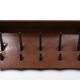 Art deco solid oak wall coatrack, Dutch, 1925