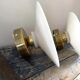 Set of two electrified white opaline wall lamps to nine
