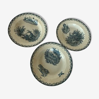 3 hunting themed plates by pexonne
