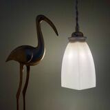 Vintage tulip pendant light in white opaline