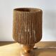 Vintage 1960 turned wood elm lamp