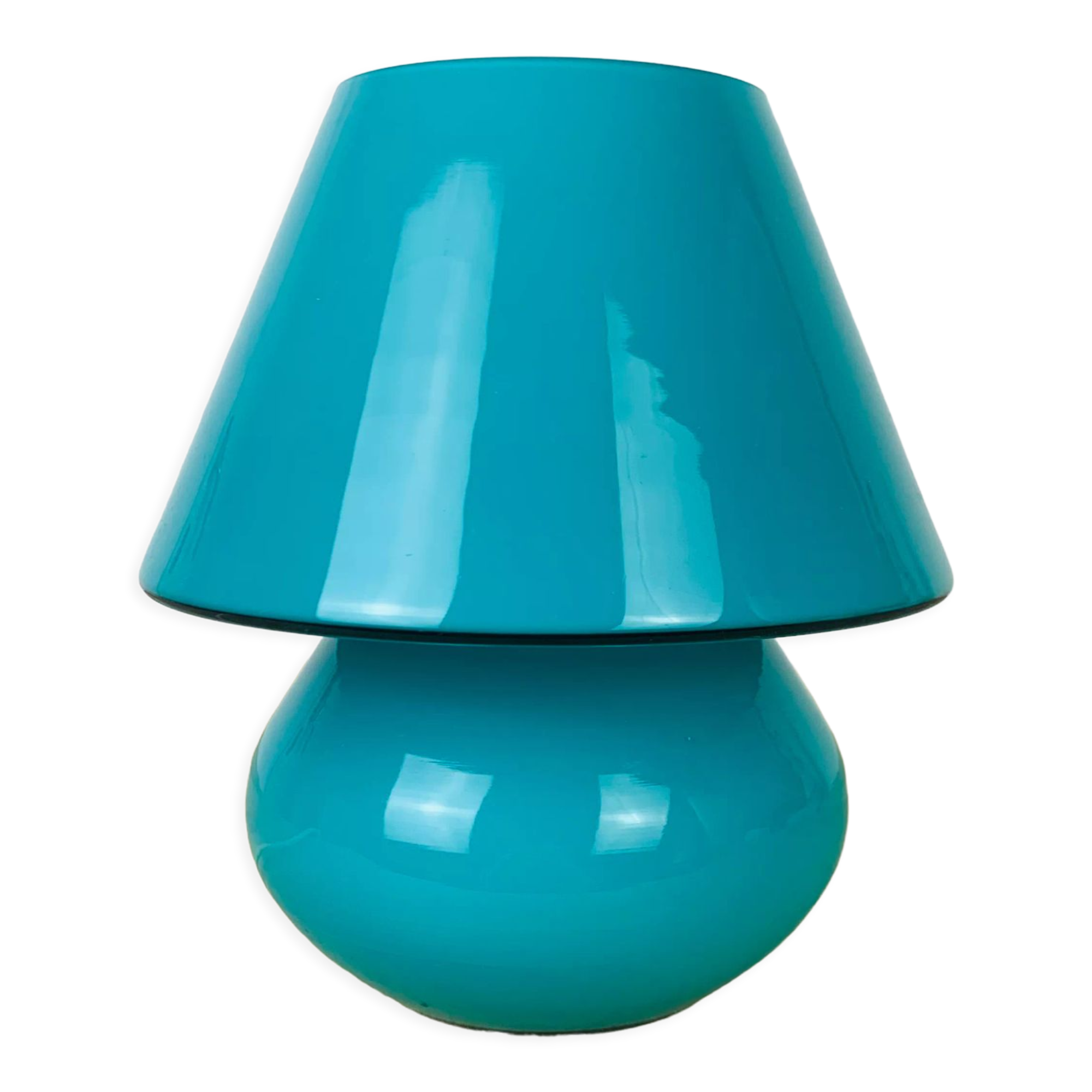 Blue glass mushroom lamp Domec