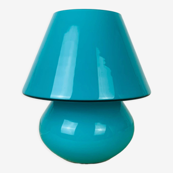 Lampe champignon verre bleu Domec