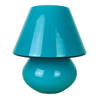 Lampe champignon verre bleu Domec