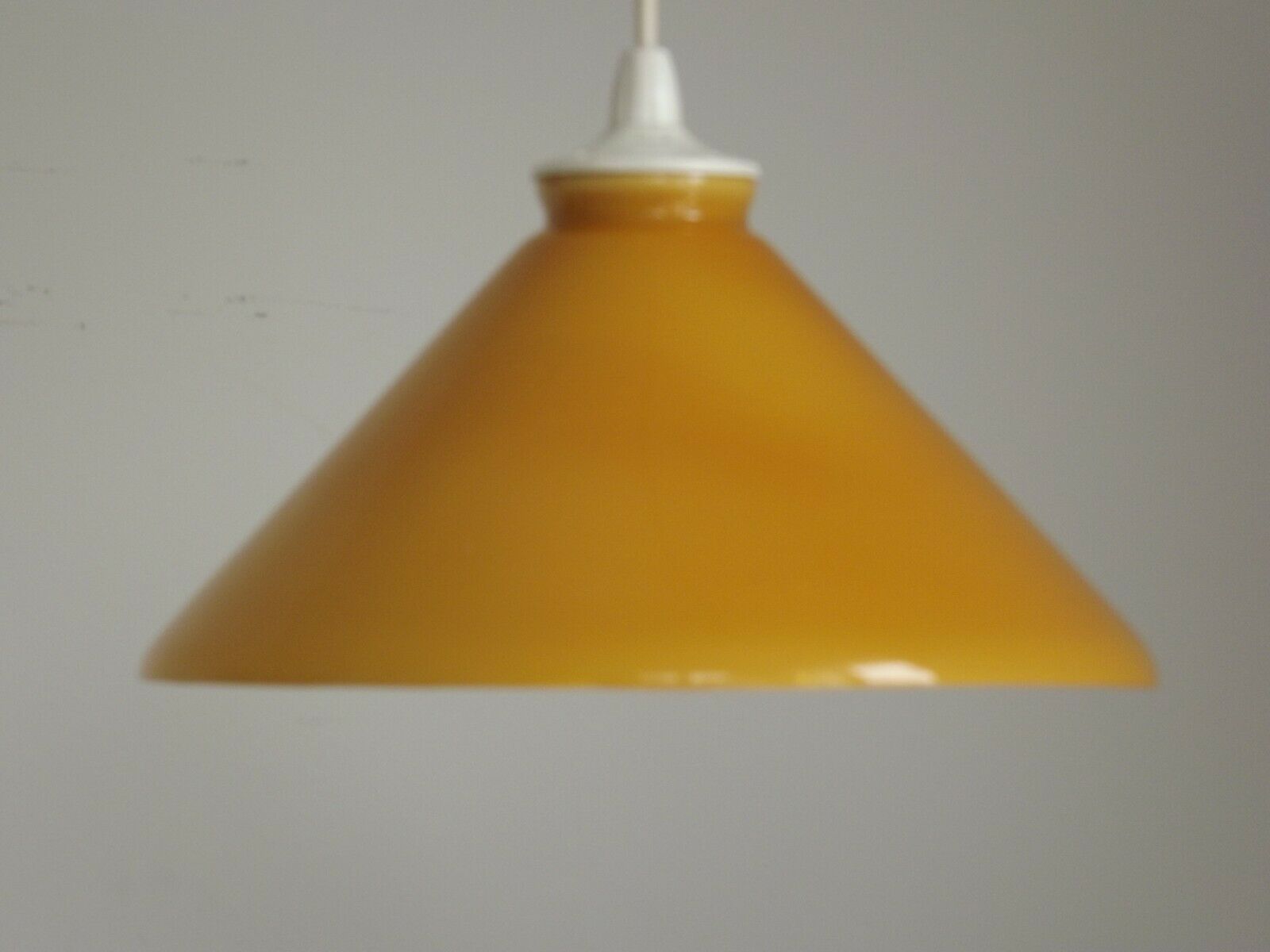 French Vintage Retro Ceiling Light With Round Mustard Yellow Glass Shade