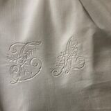 Old hemp cloth, MONOGRAM TA