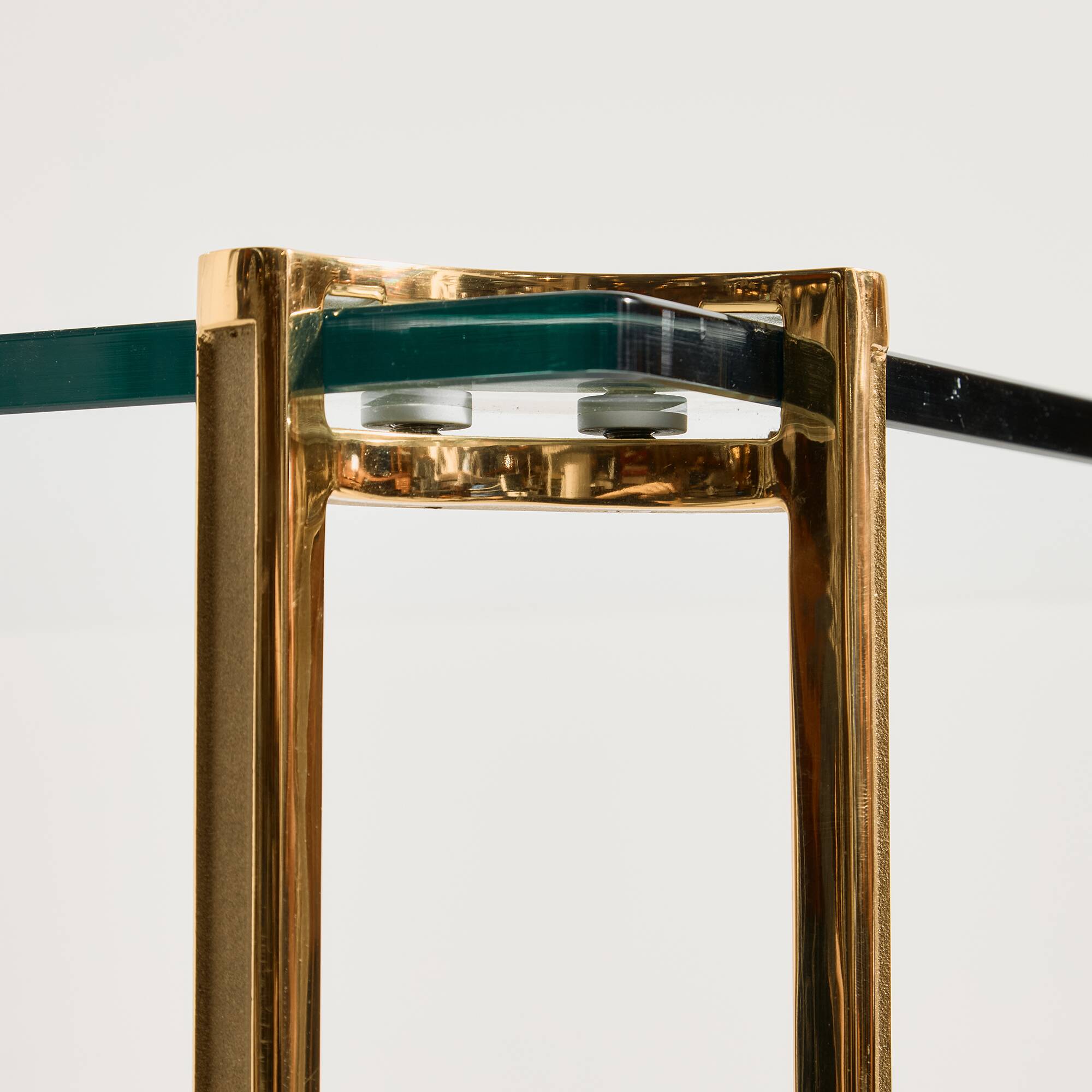 Brass and glass coffee table