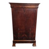Louis Philippe secretary in oak and burr walnut