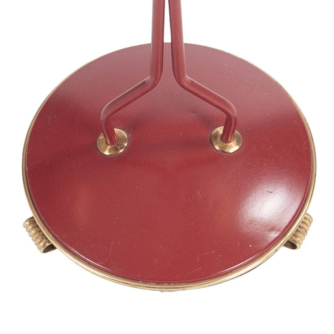 Red Lacquered and Brass Floor Lamp by Eskilstuna Elektro Fabriks AB