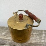 Teapot in gilded brass and wood