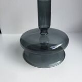 Diabolo design candle holder in vintage smoked glass
