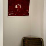 Minimal Textured Red Art – Contemporary Acrylic Painting for Living Room