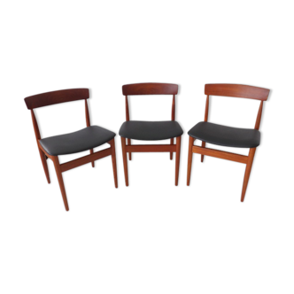 Three teak chairs by Hans Olsen for frem Rojle