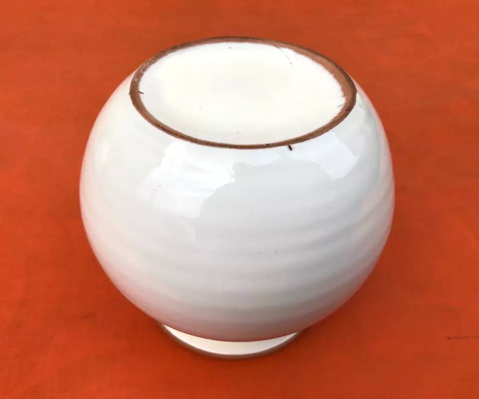1960s glazed terracotta ball vase