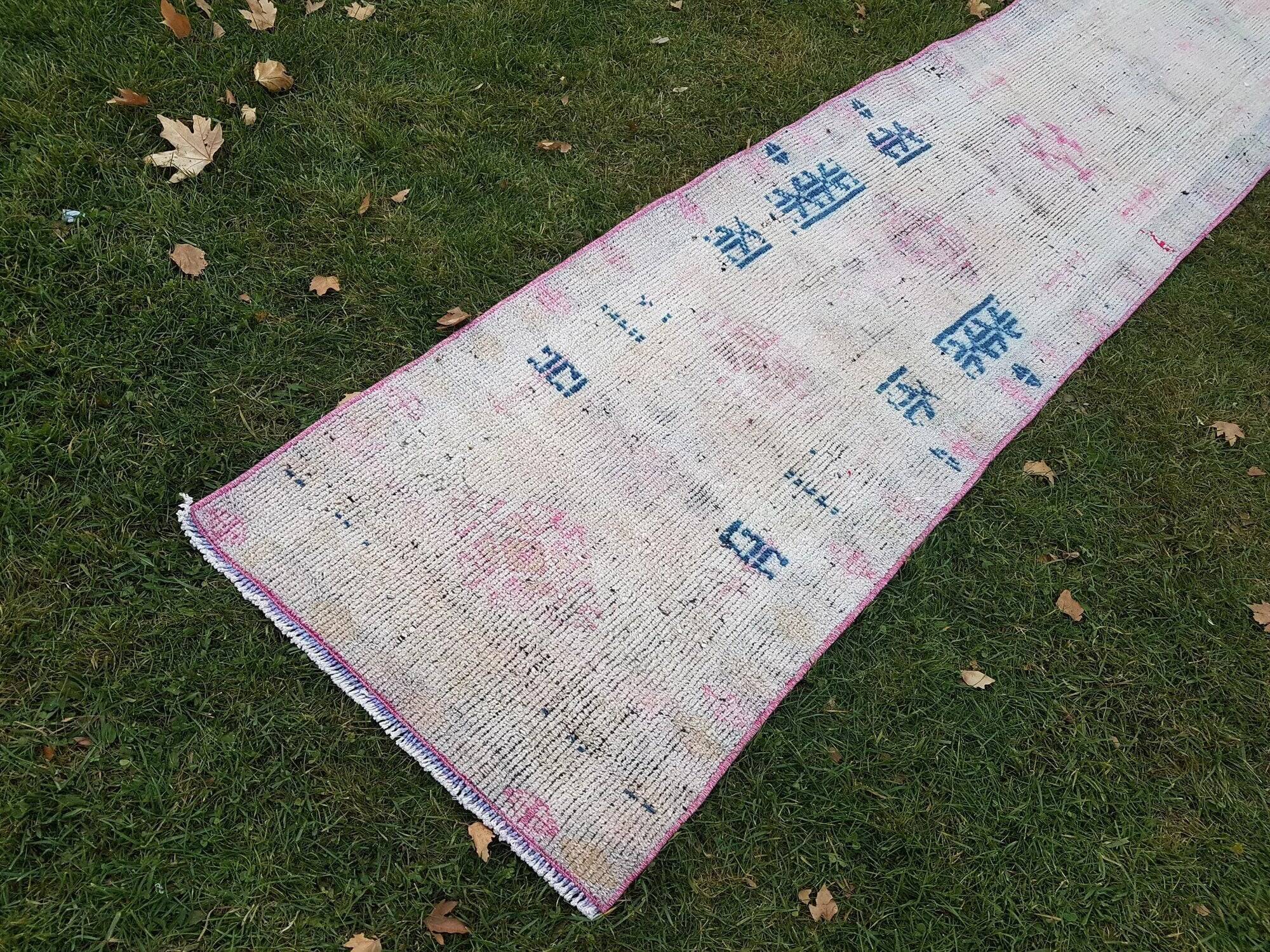 Vintage Turkish hallway rug 72x460 cm