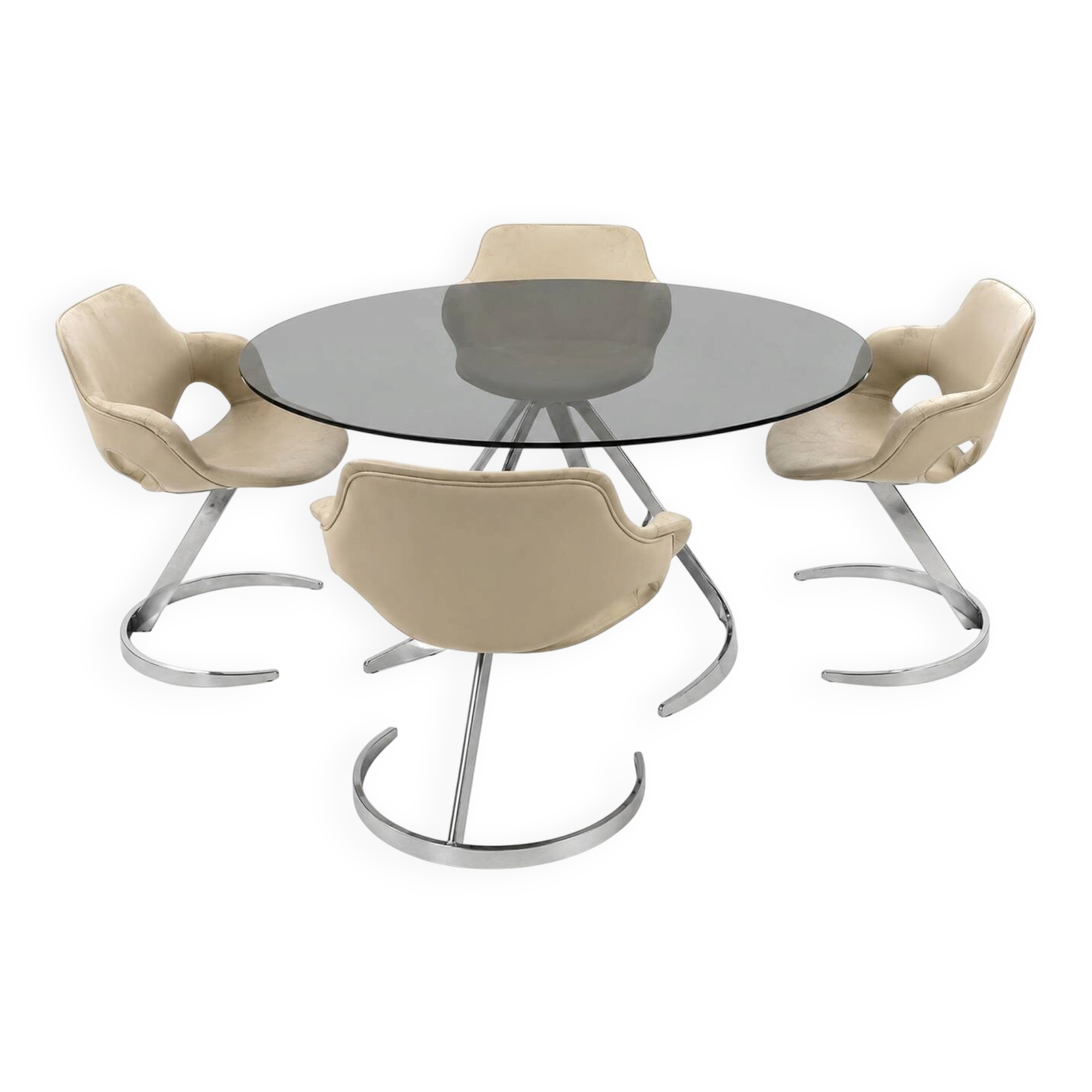 Boris Tabacoff table and 4 chairs from 1960.