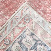 8x12 Large Vintage Pale Red & Blue Persian Rug, Oriental Rustic Carpet
