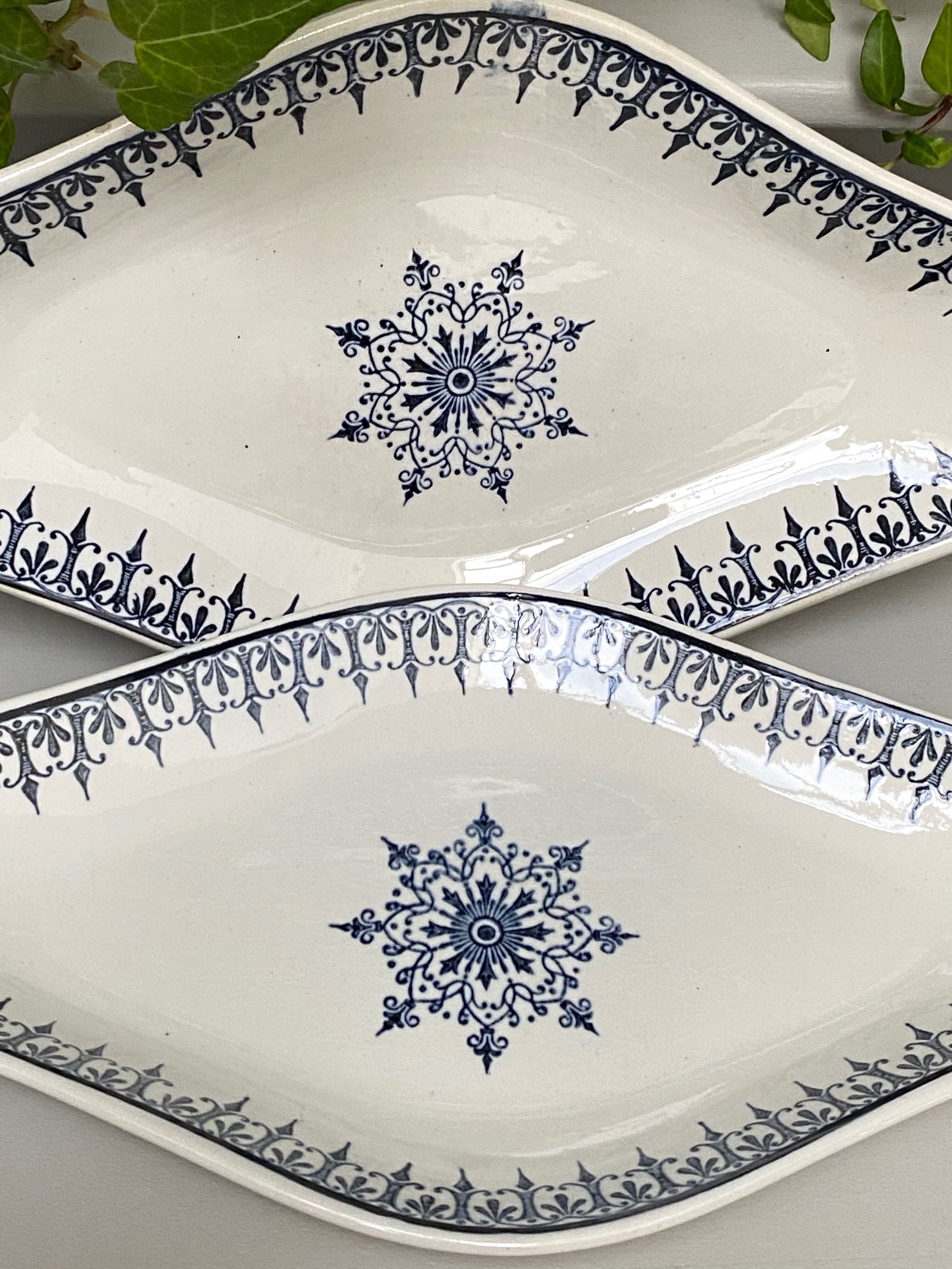 Pairs of old dishes St Amand