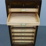 1950s Tambour Office Wooden Cabinet
