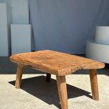 table basse en teck blond quadripode