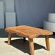 Coffee table in blond teak quadripod