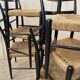 Série de 6 chaises en bois & cordes - italie 1960