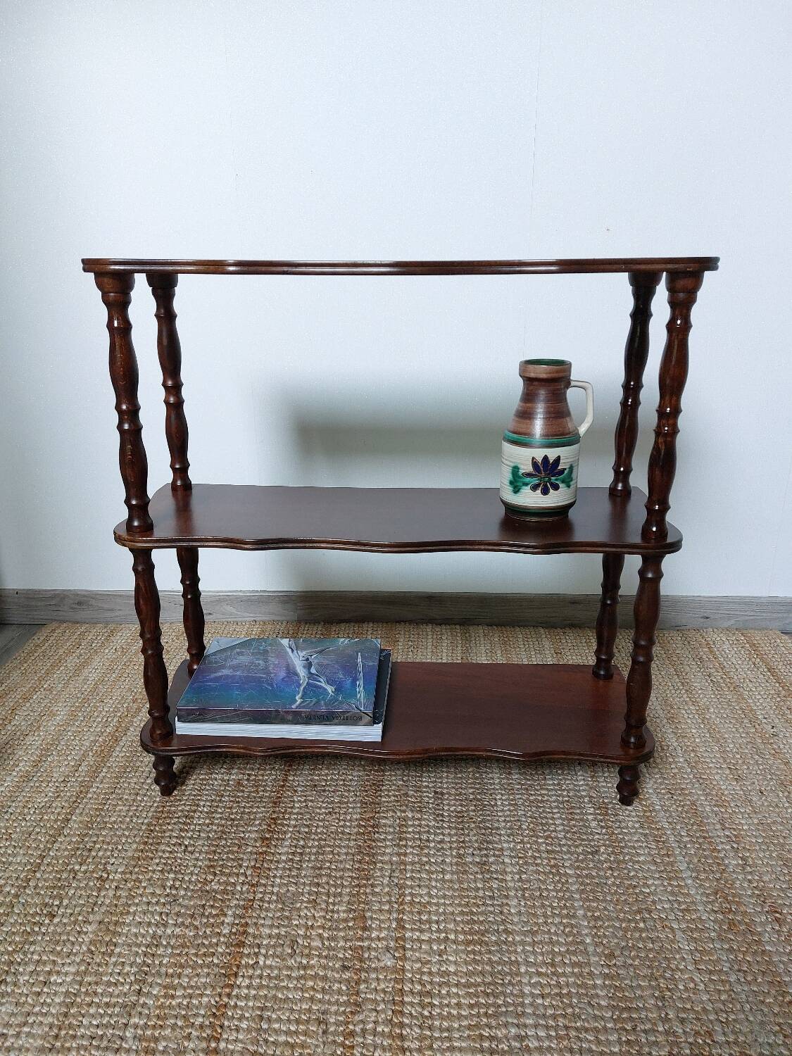 Étagère bois bobines vintage