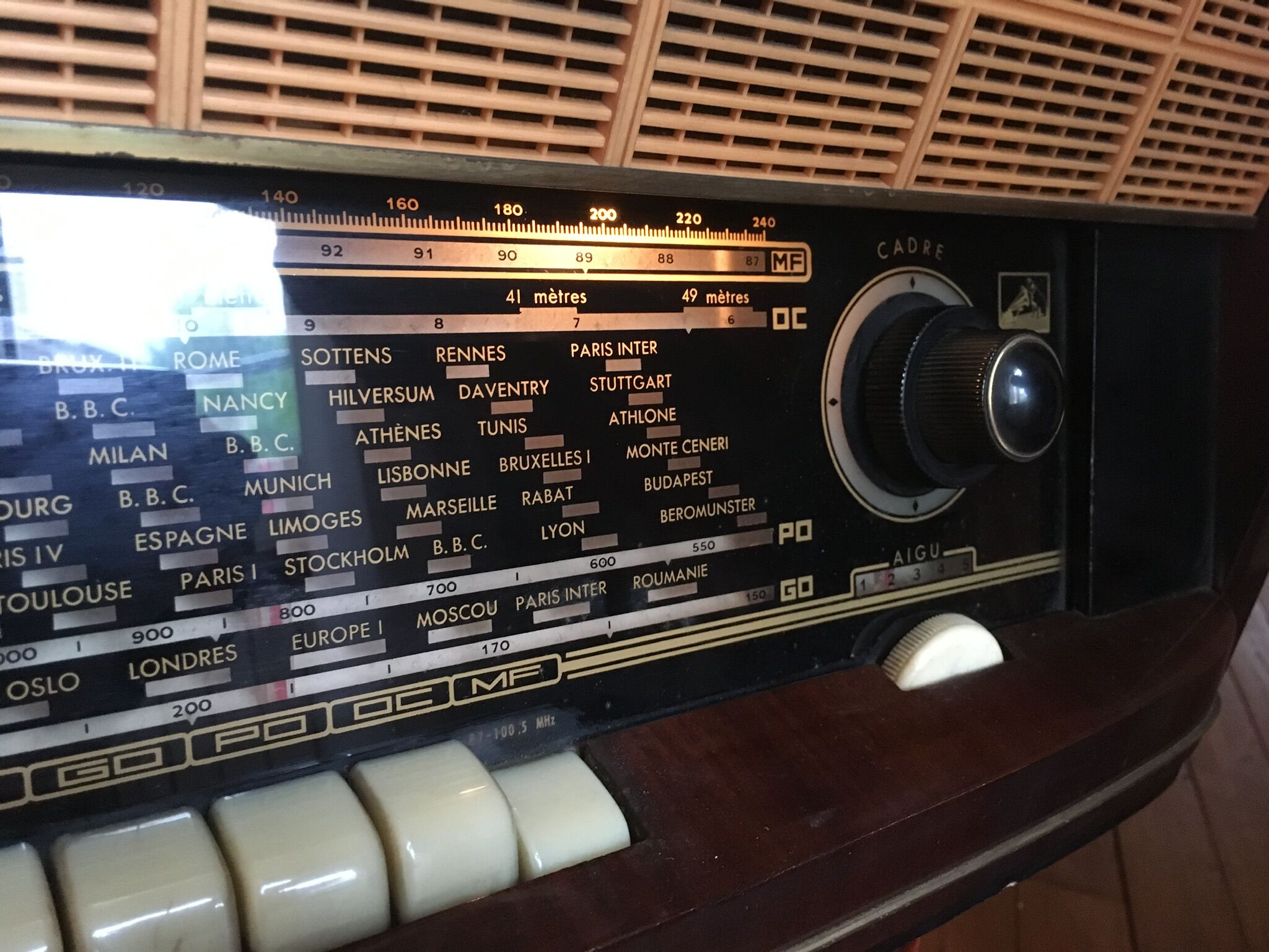 Radio record player the voice of his master Pathé Marconi
