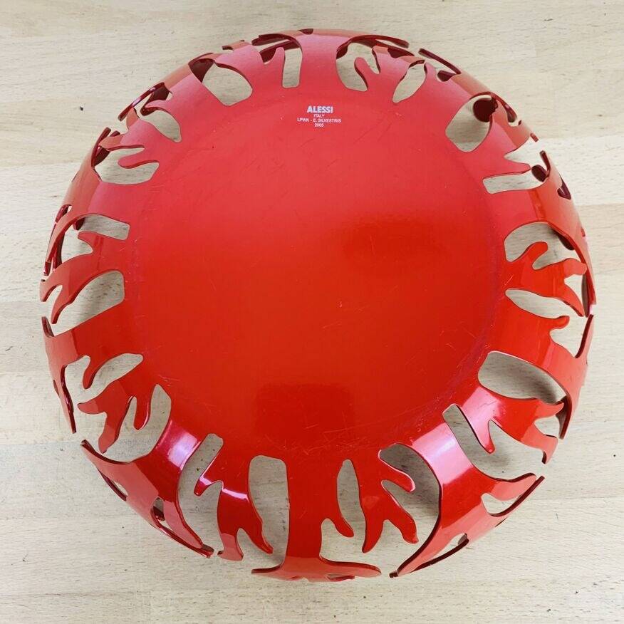 Alessi Mediterraneo red designer fruit bowl by Emma Silvestris 30 cm