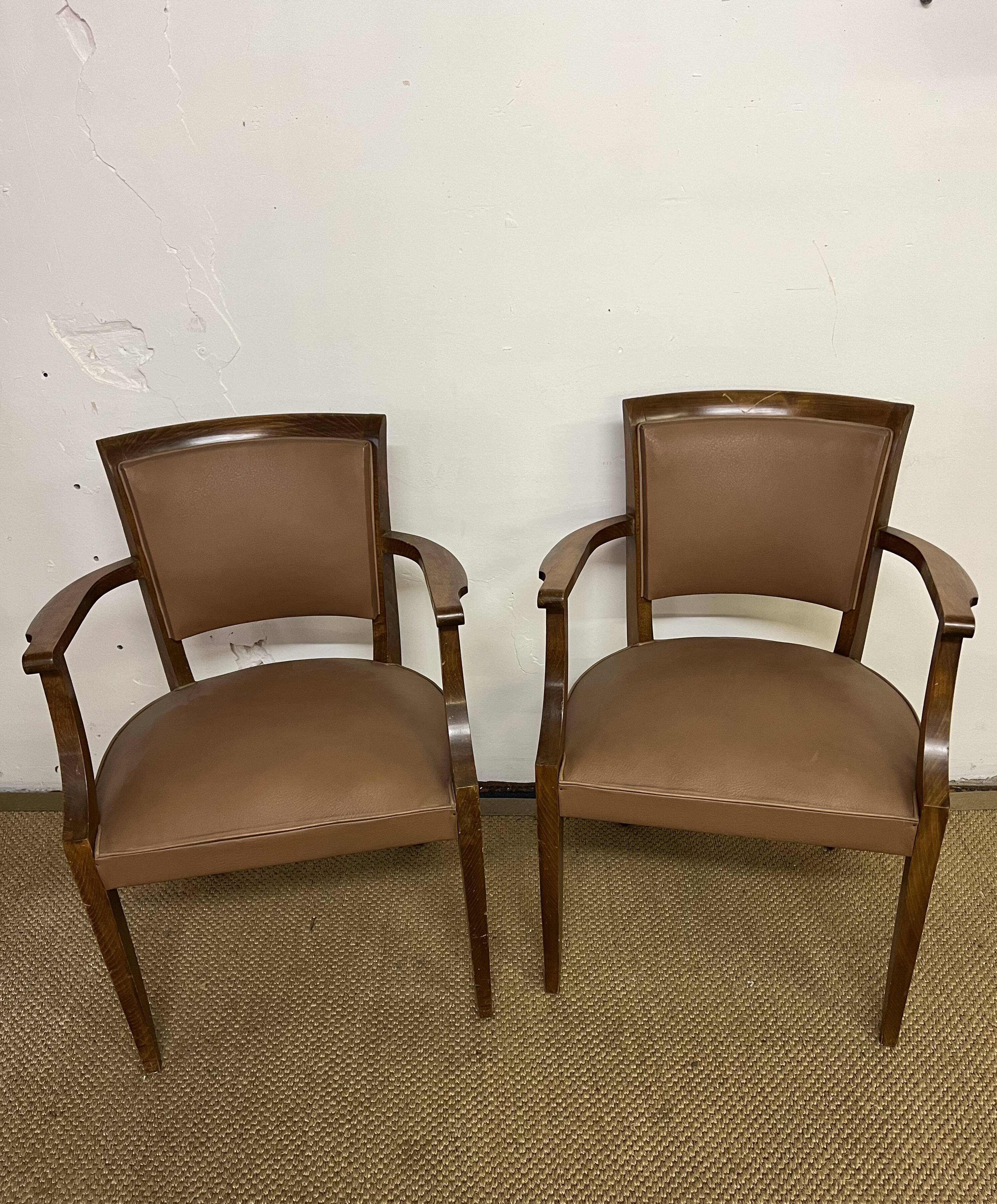 Pair of vintage bridge armchairs