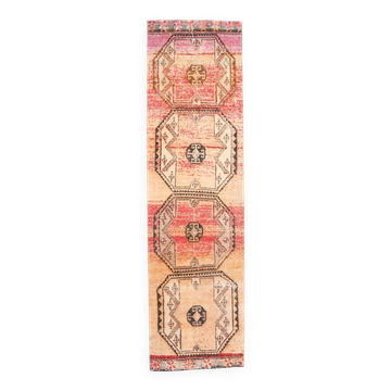 Tapis de couloir en laine fait main, couleur orange pêche, 3 x 10, 81 x 293 cm
