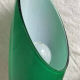 Vintage 1980 green opaline and brass wall light.