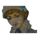 Oil portrait of a woman with a floral bonnet, Belgium, 1920s.