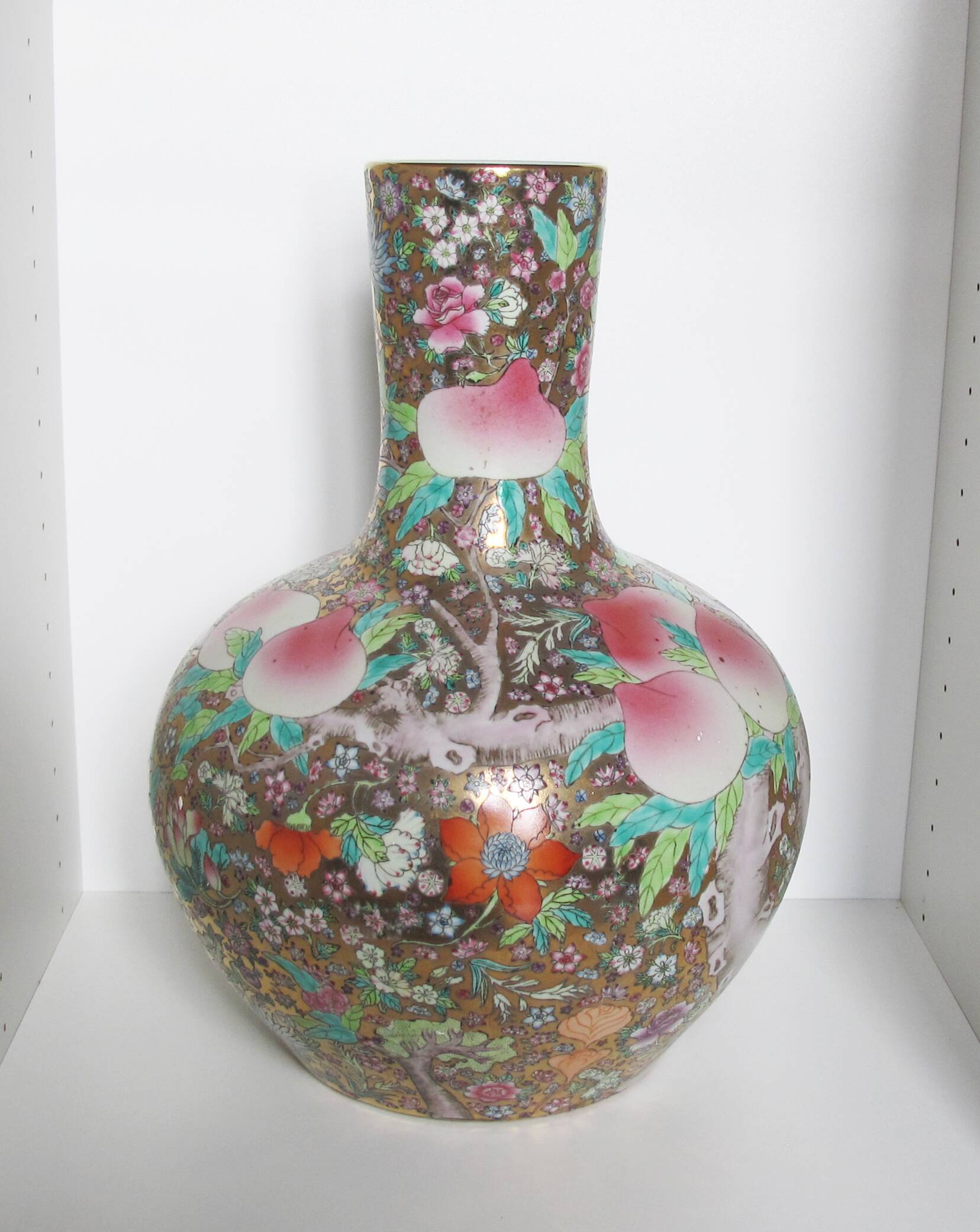 H: 51cm, very large rose family porcelain vase Chinese China