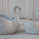 Duo of ceramic swans 50s-60s