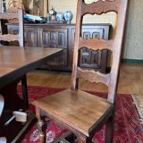 Lot table de monastère et 8 chaises