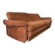 Vintage brown ribbed two-seater canapé / daybed / sofa