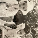 Photo B&W Romy Schneider and Alain Delon Festival de Cannes 1962