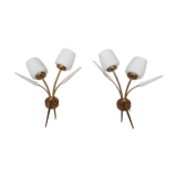 Brass and glass wall light