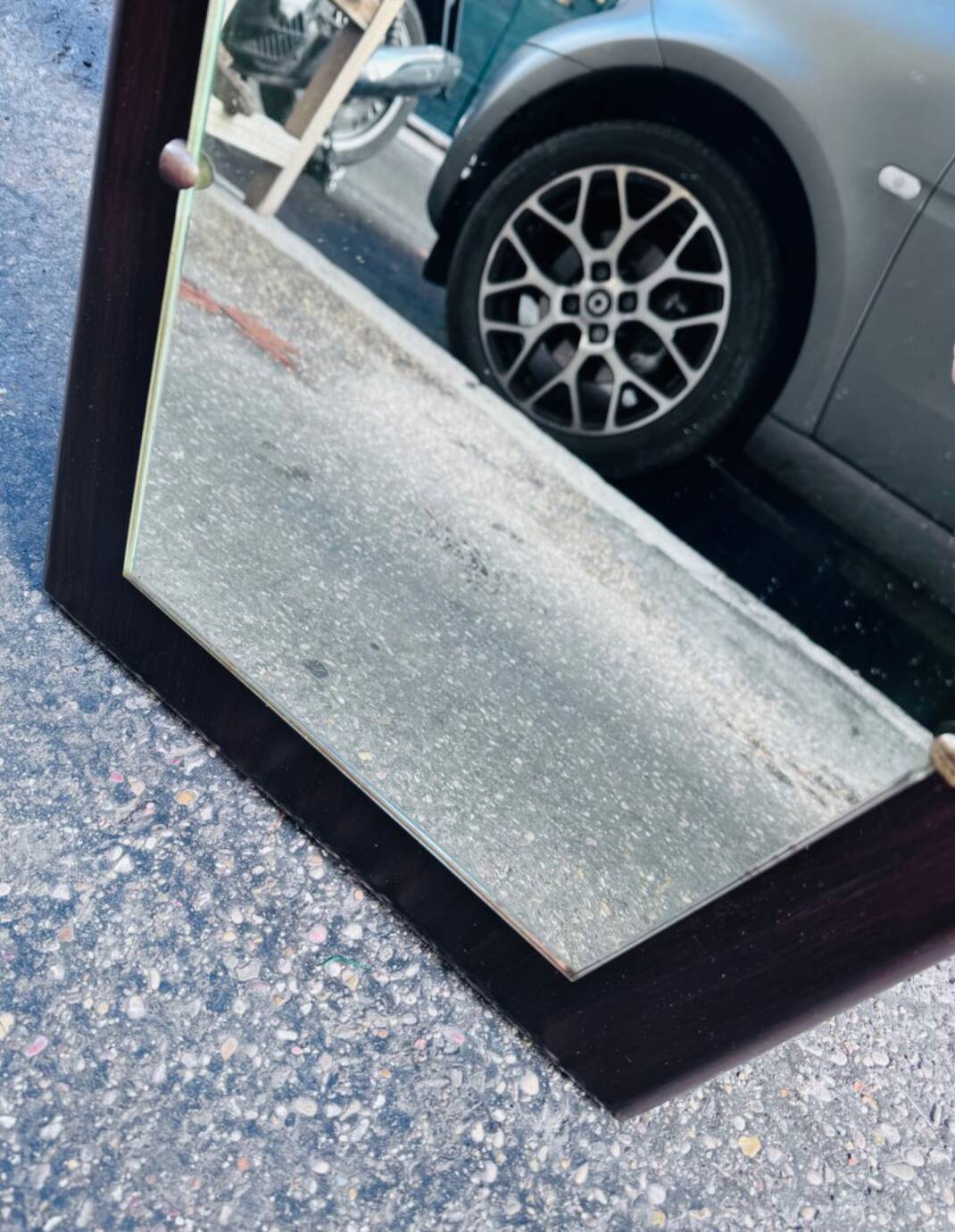 Specchio vintage in palissandro, anni '60