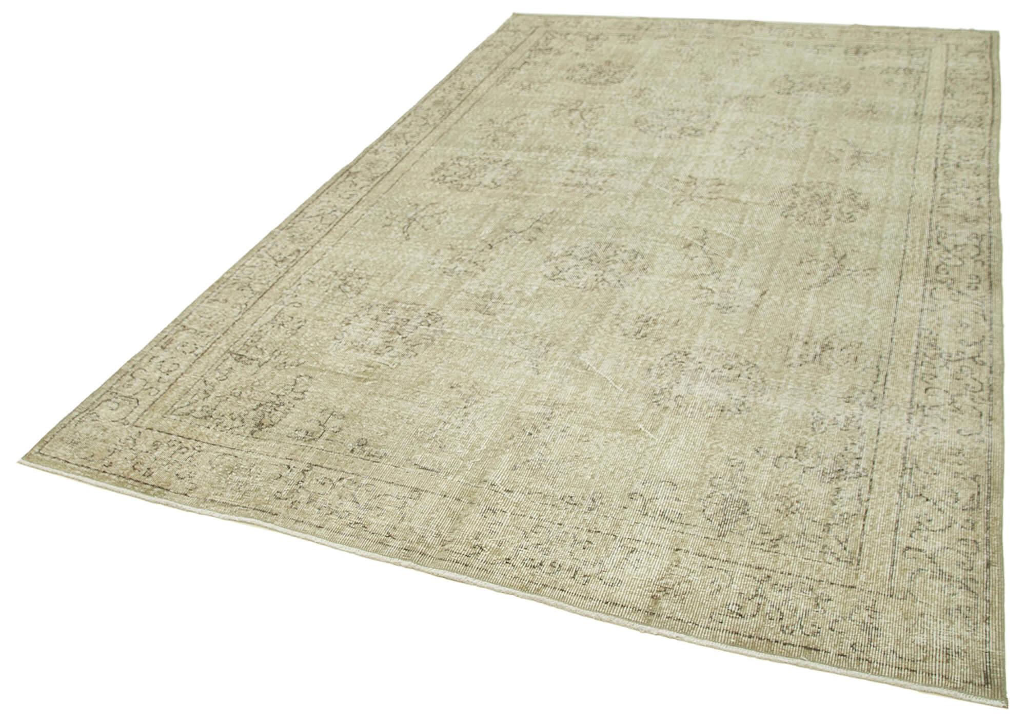 Handmade oriental beige carpet 196 cm x 306 cm