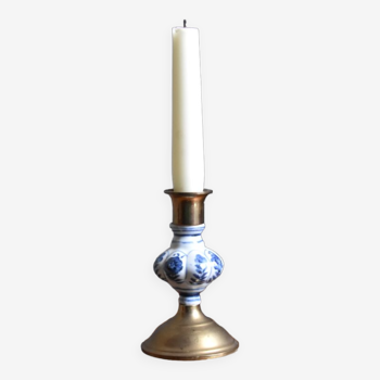 Porcelain brass candle holder