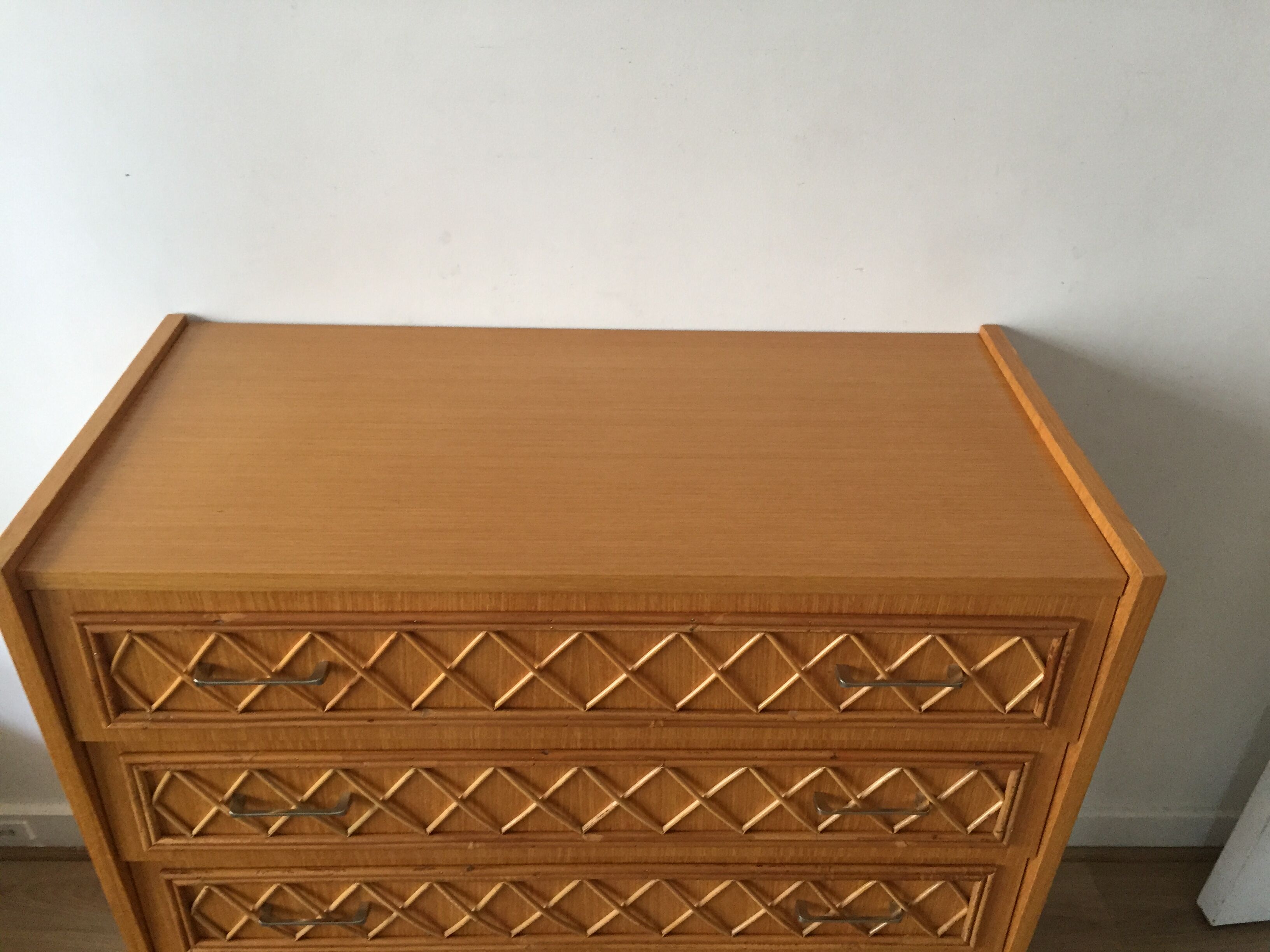 Vintage with rattan dresser