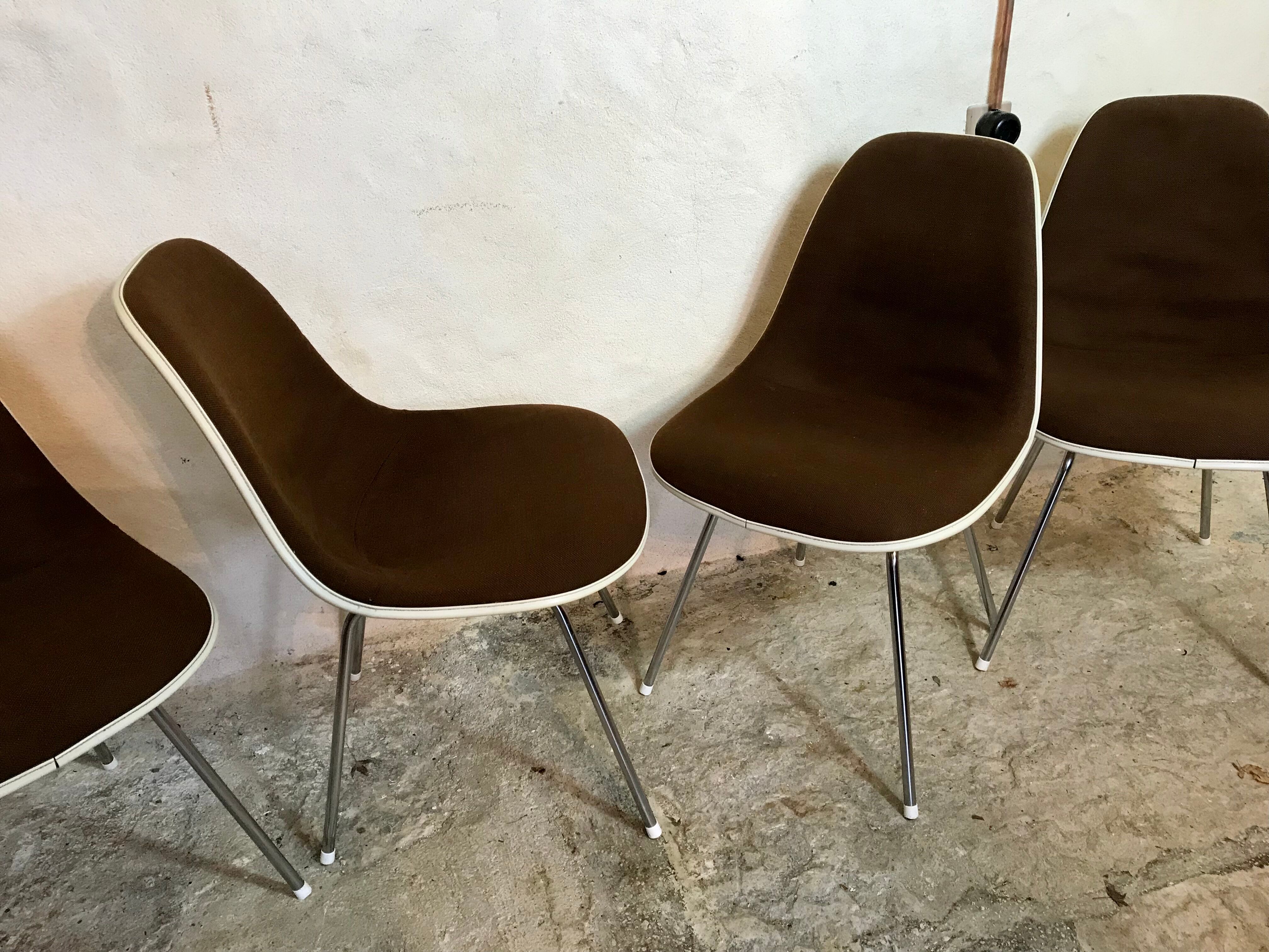 Set of 4 Eames chairs for Herman Miller,1960-70's