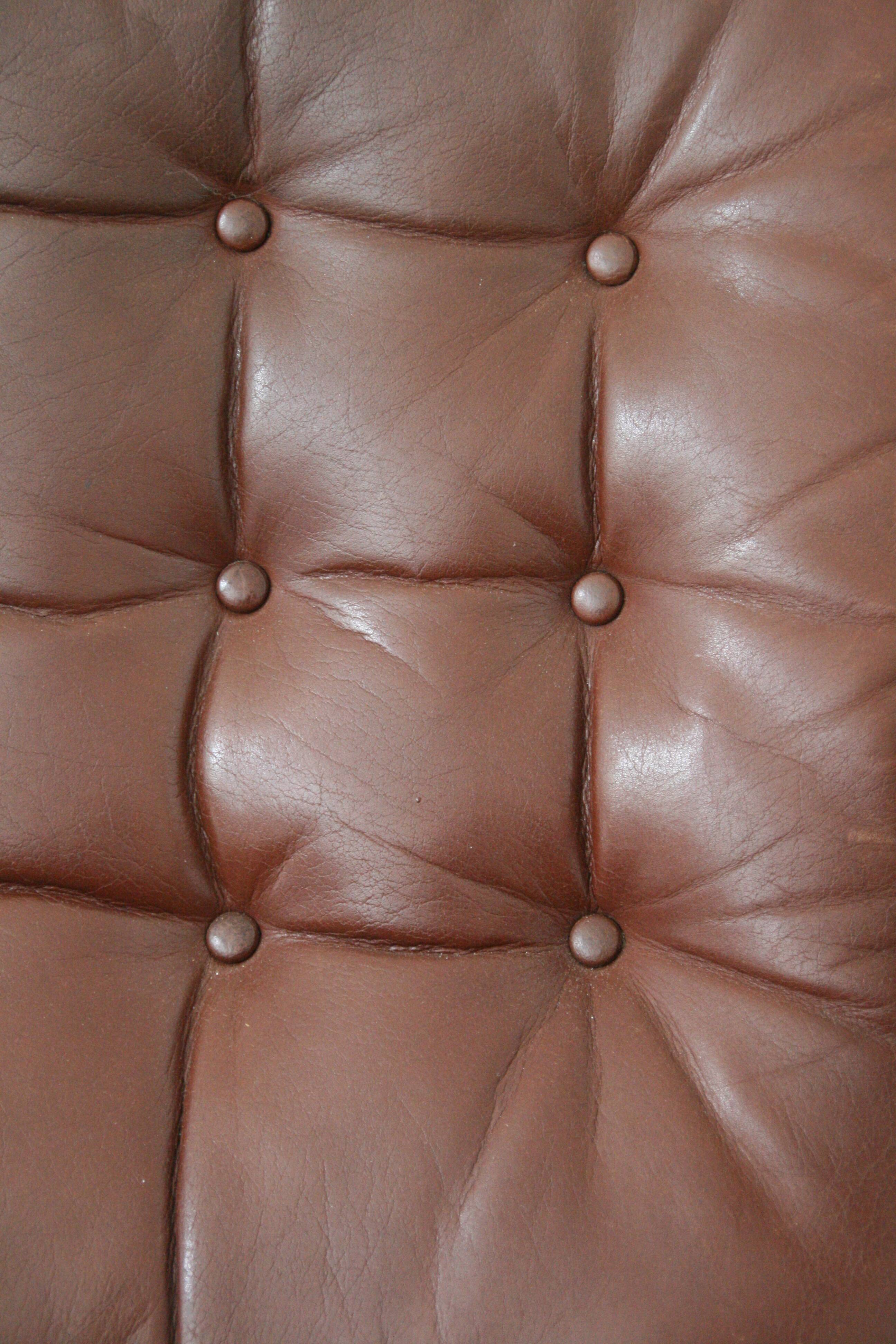 Vintage leather lounge chair by Gotte mobil Sweden
