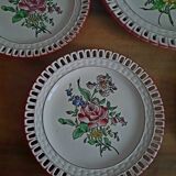 7 openwork plates and the Lunéville earthenware cake dish known as “semi Luneville porcelain”.