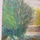 Old painting, landscape, summer garden, 70s/80s