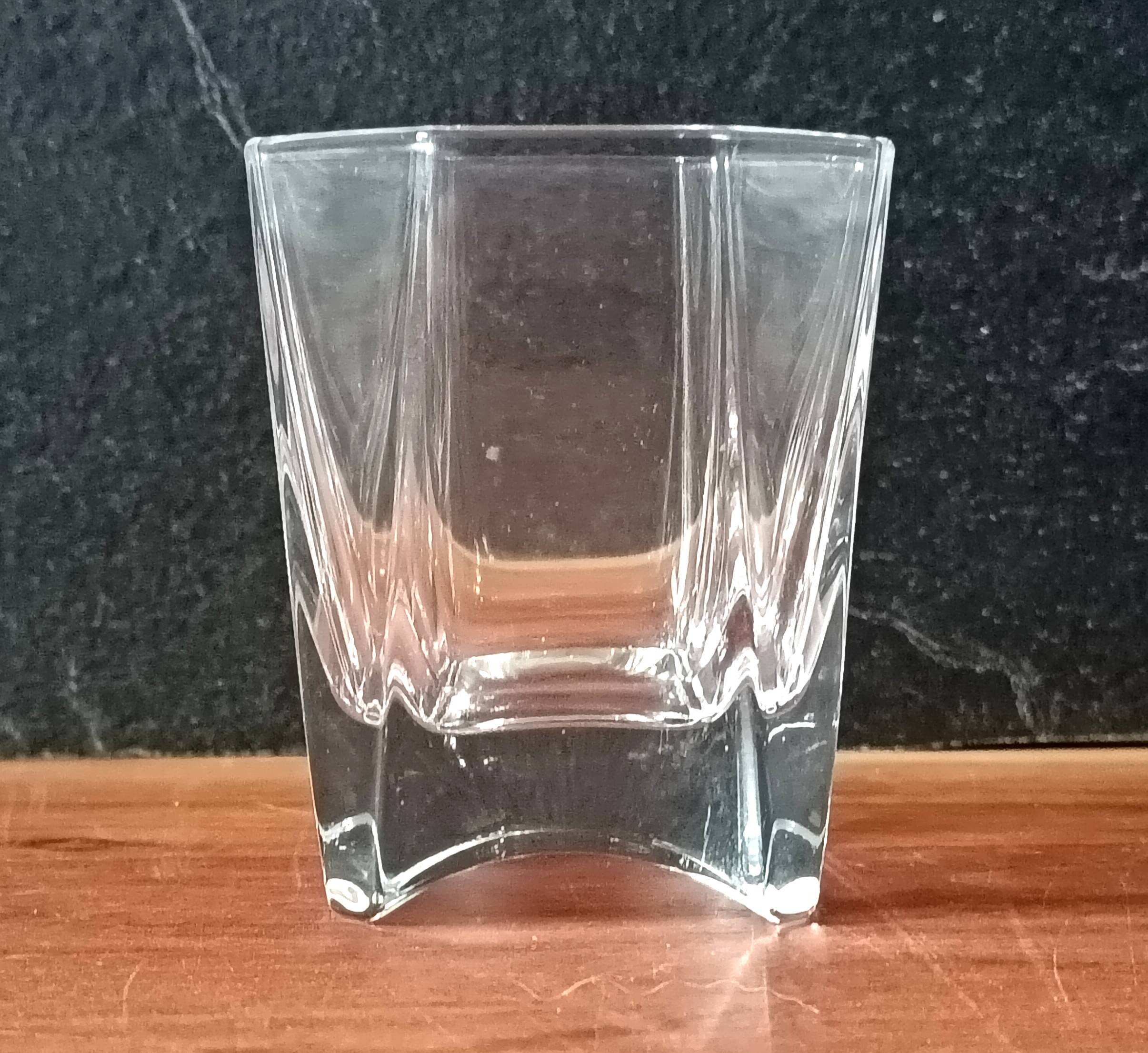 6 verres à whisky verre pressé transparent vintage