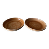 Set of 2 Sarreguemines stoneware soup plates